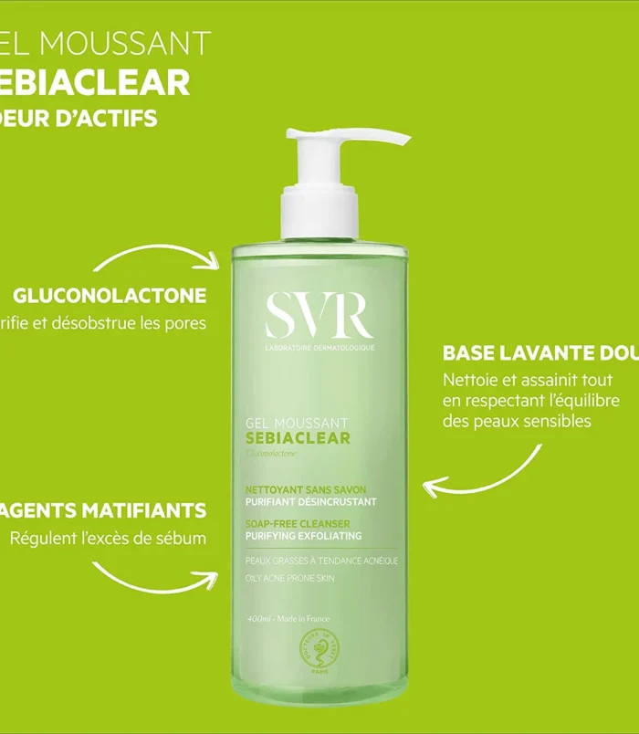 SVR SEBIACLEAR Gel Moussant 400 ML 1