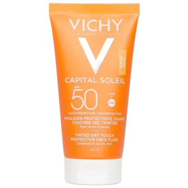 VICHY Capital Soleil Fluide Protecteur Visage Toucher Sec Teinté SPF50 50ml